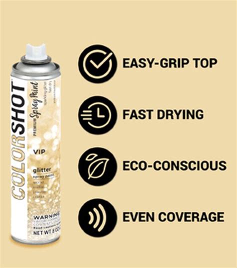 metallic gold fabric spray|Colorshot 8oz Gold Premium Glitter Spray Paint.